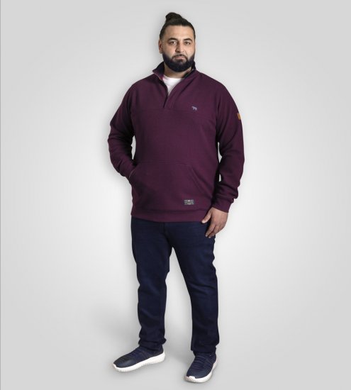 D555 Lancaster Vattert Sweatshirt Vinrød - Gensere og hettegensere - Store hettegensere - 2XL-14XL