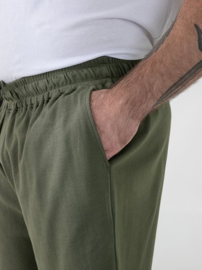 D555 Mitchell 1 Stretch Shorts med Elastisk Midje Khaki - Sweatbukser og-shorts - Sweatbukser og Sweatshorts 2XL-12XL