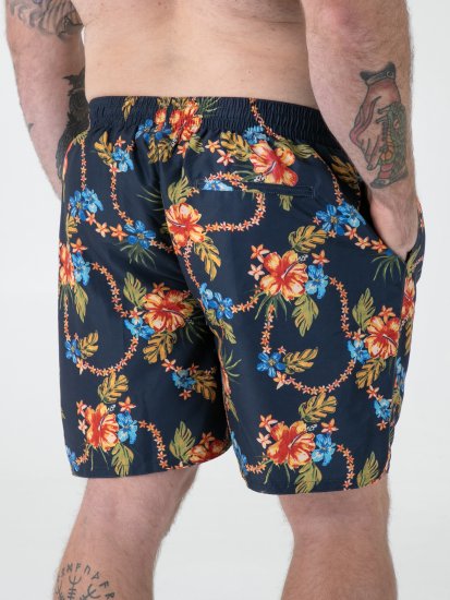 D555 Dawson AO Badeshorts med Hawaiitrykk Marineblå - Undertøy & badetøy - Undertøy store størrelser 
