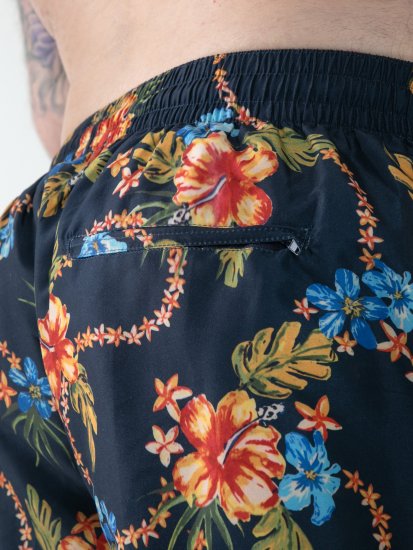 D555 Dawson AO Badeshorts med Hawaiitrykk Marineblå - Undertøy & badetøy - Undertøy store størrelser 