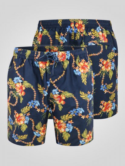 D555 Dawson AO Badeshorts med Hawaiitrykk Marineblå - Undertøy & badetøy - Undertøy store størrelser 
