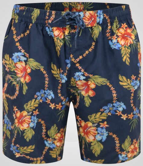 D555 Dawson AO Badeshorts med Hawaiitrykk Marineblå - Undertøy & badetøy - Undertøy store størrelser 