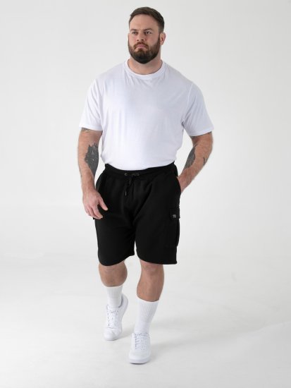 D555 Robinson 1 Fleece Cargo Shorts med Elastisk Midje Svart - Sweatbukser og-shorts - Sweatbukser og Sweatshorts 2XL-12XL