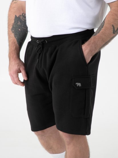D555 Robinson 1 Fleece Cargo Shorts med Elastisk Midje Svart - Sweatbukser og-shorts - Sweatbukser og Sweatshorts 2XL-12XL