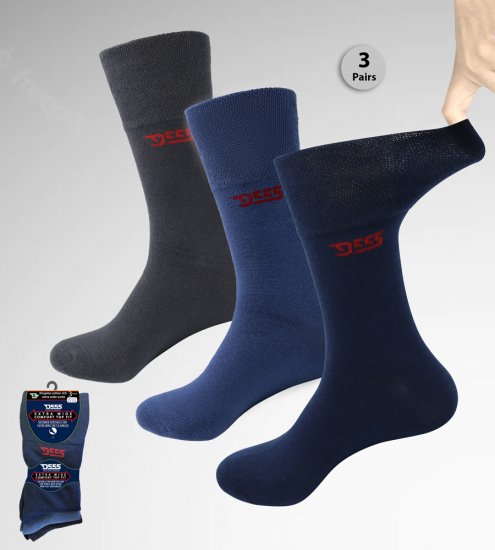 D555 Harold 2 Multi Color Pack of 3 Extra Wide Comfort Fit Socks - Undertøy & Badetøy - Undertøy store størrelser 