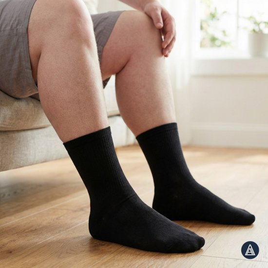 Adamo 189004 Sportssokker Svart 2-pakning - Undertøy & badetøy - Undertøy store størrelser 