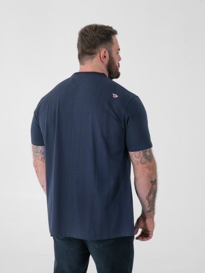 D555 Hockney T-skjorte med Motorsykkeltrykk Marineblå - T-skjorter - Store T-skjorter - 2XL-14XL