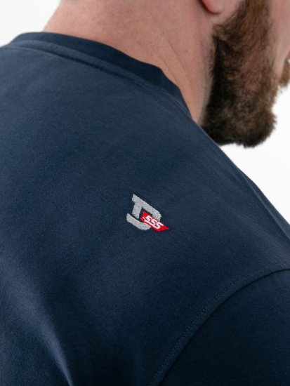 D555 Hockney T-skjorte med Motorsykkeltrykk Marineblå - T-skjorter - Store T-skjorter - 2XL-14XL