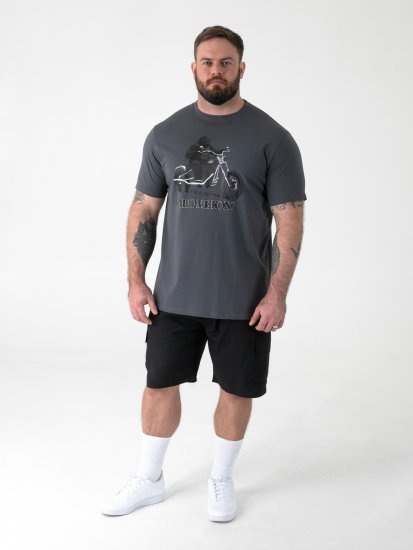 D555 Craig Gorilla Biker T-skjorte med trykk Mørkegrå - T-skjorter - Store T-skjorter - 2XL-14XL