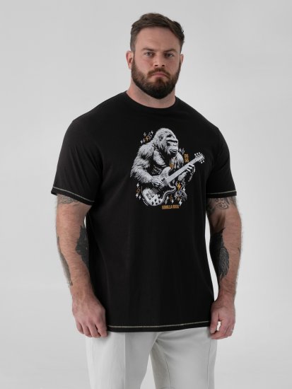 D555 Macfarlan T-skjorte med Gorillatrykk Svart - Store Klær - Herreklær store størrelser