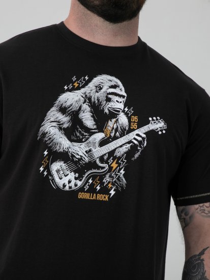 D555 Macfarlan T-skjorte med Gorillatrykk Svart - Store Klær - Herreklær store størrelser