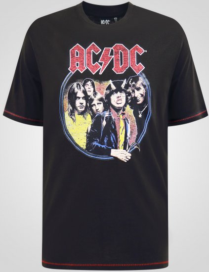 D555 Hugh Official ACDC Highway To Hell T-skjorte med trykk Svart - T-skjorter - Store T-skjorter - 2XL-14XL