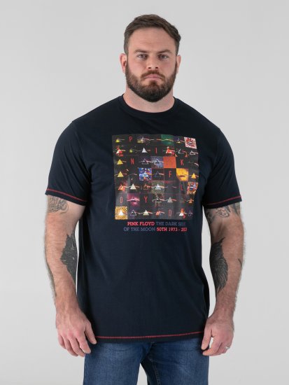 D555 Otto Official Pink Floyd 50th Anniversary T-skjorte med trykk Marineblå - T-skjorter - Store T-skjorter - 2XL-14XL
