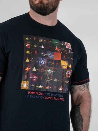 D555 Otto Official Pink Floyd 50th Anniversary T-skjorte med trykk Marineblå - T-skjorter - Store T-skjorter - 2XL-14XL