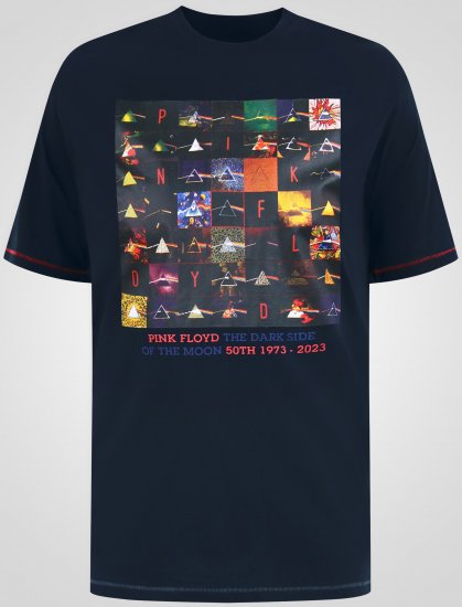 D555 Otto Official Pink Floyd 50th Anniversary T-skjorte med trykk Marineblå - T-skjorter - Store T-skjorter - 2XL-14XL