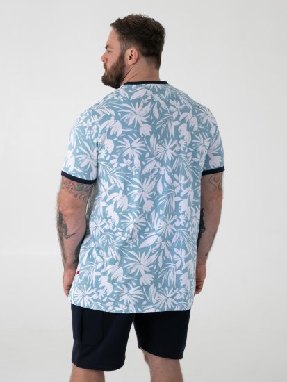 D555 Shoreham AO T-skjorte med Venice Beach trykk Blå - T-skjorter - Store T-skjorter - 2XL-14XL