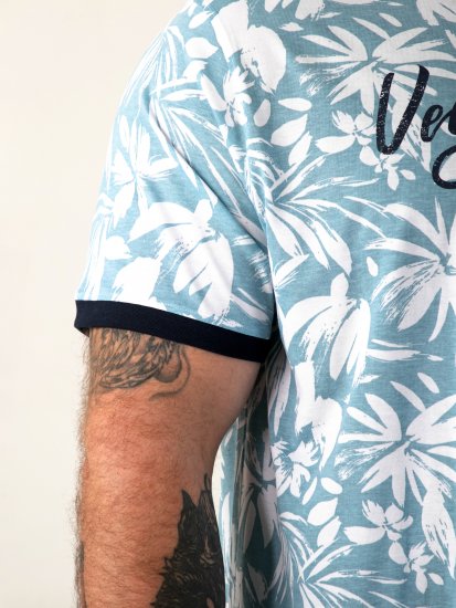 D555 Shoreham AO T-skjorte med Venice Beach trykk Blå - T-skjorter - Store T-skjorter - 2XL-14XL
