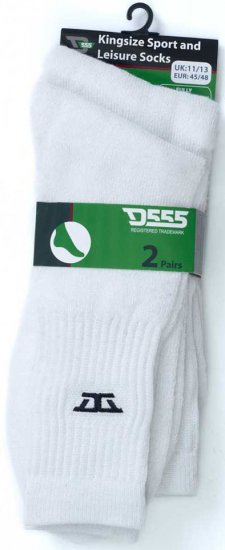 D555 Logan Sports And Leisure Socks 2-Pack White - Undertøy & Badetøy - Undertøy store størrelser 