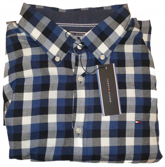 Tommy Hilfiger Gingham Twill Shirt Blue - Motleys ville aprilsalg - 