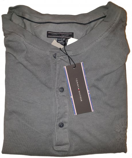 Tommy Hilfiger Long Sleeve Henley Grey - Motleys ville aprilsalg - 