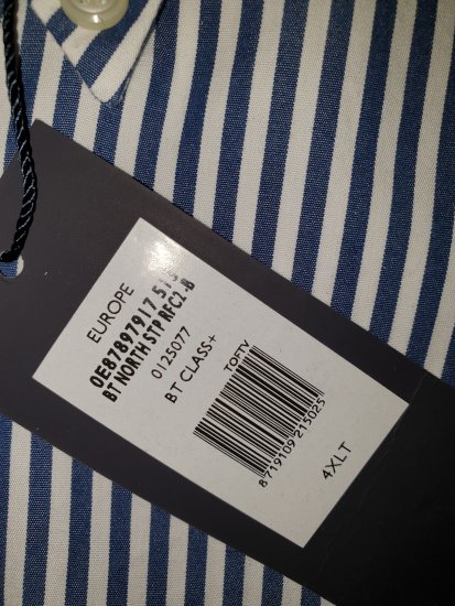 Tommy Hilfiger North Stripe Long Sleeve Shirt Blue/White - Motleys ville aprilsalg - 