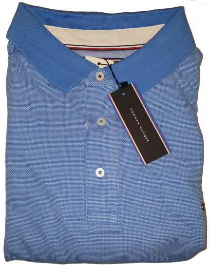 Tommy Hilfiger Jacquard Structure Polo Blue - Motleys ville aprilsalg - 