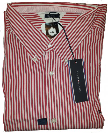 Tommy Hilfiger North Stripe Long Sleeve Shirt Red - Motleys ville aprilsalg - 