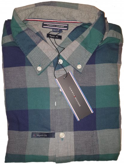 Tommy Hilfiger Gingham Flannel Shirt Green - Motleys ville aprilsalg - 