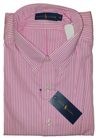 Polo Ralph Lauren 702 Shirt Pink/White - Motleys ville aprilsalg - 
