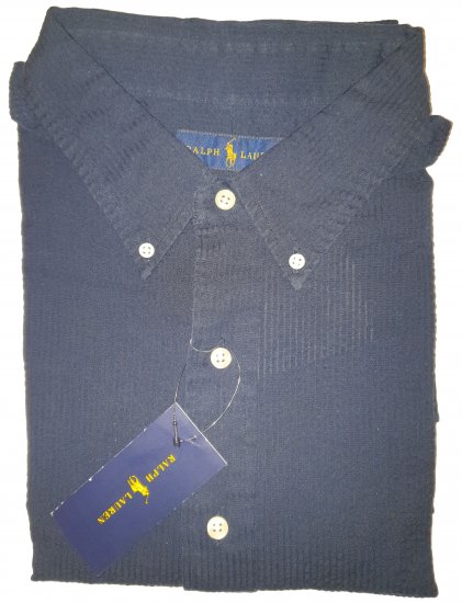 Polo Ralph Lauren TC7I Navy Short Sleeve Shirt - Motleys ville aprilsalg - 