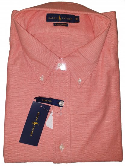 Ralph Lauren TC7E Long Sleeve Shirt Orange/White - Motleys ville aprilsalg - 