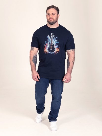 D555 Slater Trykt T-skjorte Mørkeblå - T-skjorter - Store T-skjorter - 2XL-14XL