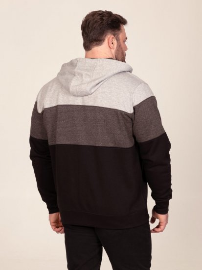 D555 Fitzgerald Zip Through Hoody With Cut & Sew Panels Svart - Gensere og hettegensere - Store hettegensere - 2XL-14XL