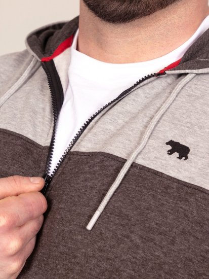 D555 Fitzgerald Zip Through Hoody With Cut & Sew Panels Svart - Gensere og hettegensere - Store hettegensere - 2XL-14XL
