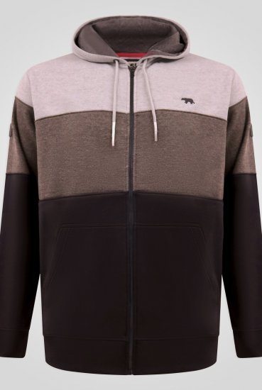 D555 Fitzgerald Zip Through Hoody With Cut & Sew Panels Svart - Gensere og hettegensere - Store hettegensere - 2XL-14XL