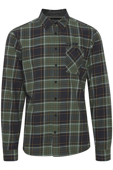 Blend Checked Long Sleeve Shirt 4324 Dress Blues - Store Klær - Herreklær store størrelser