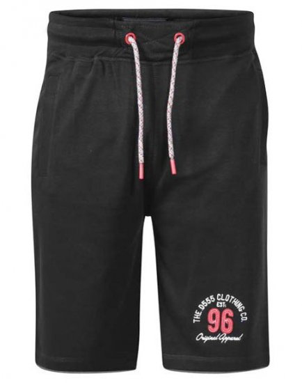 D555 Tompkins 1 Elasticated Waist Shorts Black - Sweatbukser og-shorts - Sweatbukser og Sweatshorts 2XL-12XL