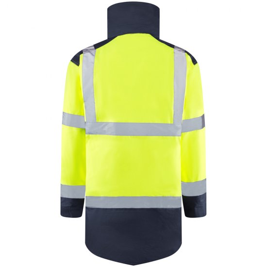 Leo Tawstock Warm Quilted Anorak Hi-Vis Yellow/Navy - Arbeidsklær - Arbeidsklær i store størrelser