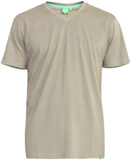 D555 Signature V-neck T-shirt Khaki - T-skjorter - Store T-skjorter - 2XL-14XL