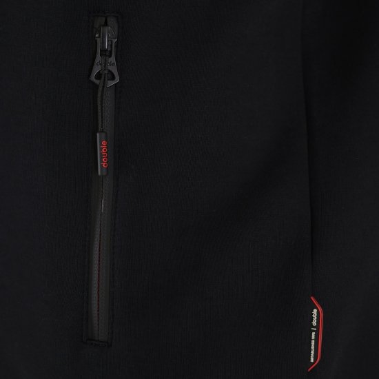 Double Outfitters MTOP-1158 Collegejakke med glidelås Svart - Gensere og hettegensere - Store hettegensere - 2XL-14XL