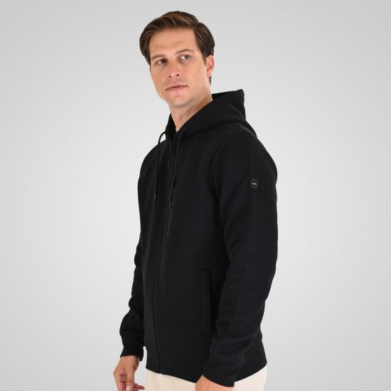 Double Outfitters MTOP-1160 Hettegenser med glidelås Svart - Gensere og hettegensere - Store hettegensere - 2XL-14XL