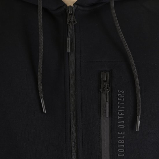 Double Outfitters MTOP-1160 Hettegenser med glidelås Svart - Gensere og hettegensere - Store hettegensere - 2XL-14XL