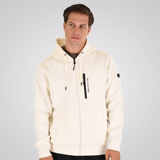 Double Outfitters MTOP-1160 Hettegenser med glidelås Hvit - Gensere og hettegensere - Store hettegensere - 2XL-14XL