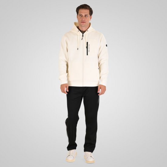 Double Outfitters MTOP-1160 Hettegenser med glidelås Hvit - Gensere og hettegensere - Store hettegensere - 2XL-14XL