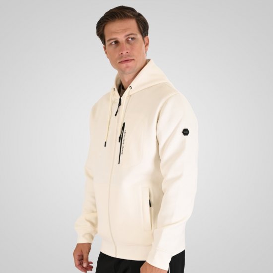 Double Outfitters MTOP-1160 Hettegenser med glidelås Hvit - Gensere og hettegensere - Store hettegensere - 2XL-14XL