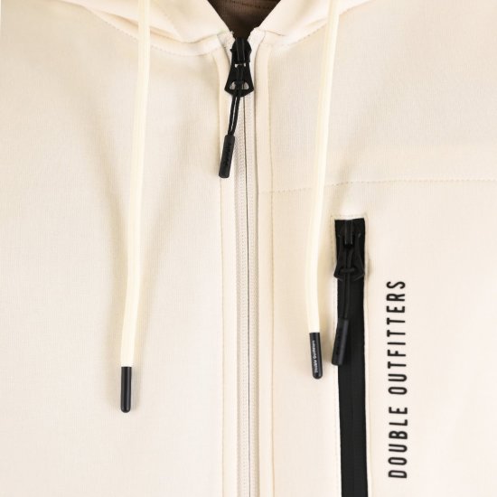 Double Outfitters MTOP-1160 Hettegenser med glidelås Hvit - Gensere og hettegensere - Store hettegensere - 2XL-14XL