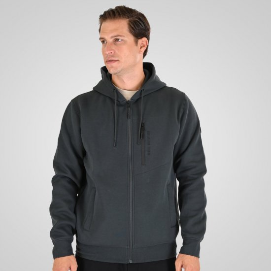 Double Outfitters MTOP-1160 Hettegenser med glidelås Mørkegrønn - Gensere og hettegensere - Store hettegensere - 2XL-14XL