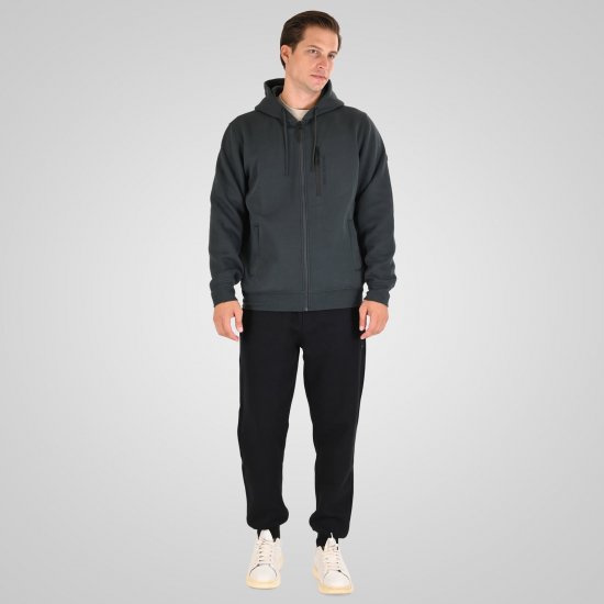 Double Outfitters MTOP-1160 Hettegenser med glidelås Mørkegrønn - Gensere og hettegensere - Store hettegensere - 2XL-14XL