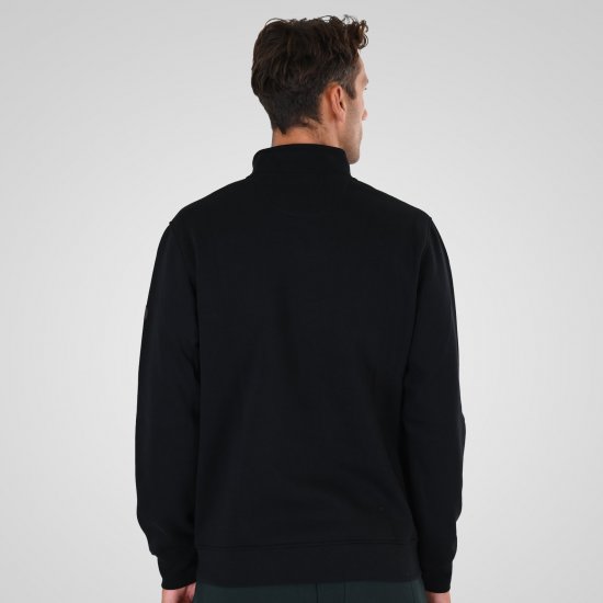 Double Outfitters MTOP-1163 Collegegenser med halv glidelås Svart - Gensere og hettegensere - Store hettegensere - 2XL-14XL