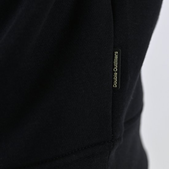 Double Outfitters MTOP-1163 Collegegenser med halv glidelås Svart - Gensere og hettegensere - Store hettegensere - 2XL-14XL